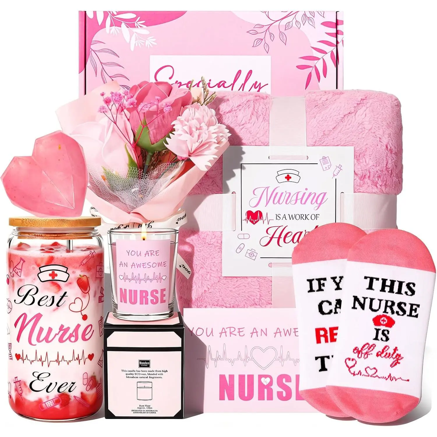 Nurse Gifts for Women, Nurse Appreciation Gift, Nurses Week Gift, Practitioner Gifts for Nurses, Nursing School Essentials Set Basket