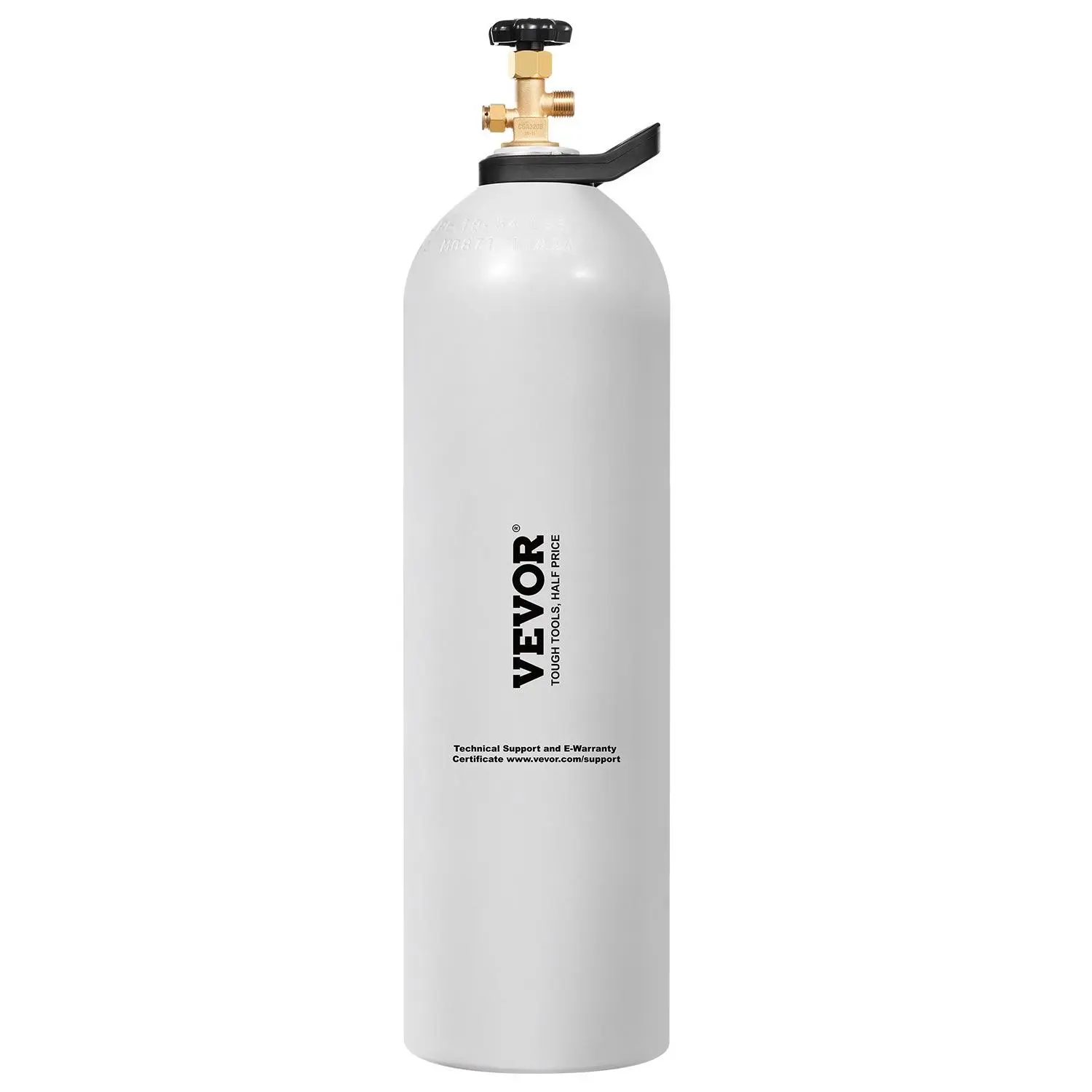 VEVOR 15 lbs Single Aluminum Alloy CO2 Tank, Adjustable Valve CGA320, Light Spray Coating, Pressure-Adjustable Handle, DOT-Approved Cylinder for Draft Beer Dispensing, Soda Makers, Single Tank