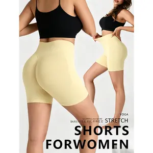 Women High Waisted Butt Lifting Compression Sports Shorts 3 Pack Peach Hip Lift Shaping Leggings Elastic Waist Yoga Running Workout Tummy Control Biker Shorts Seamless Gym Activewear waist yoga short stretch comfort