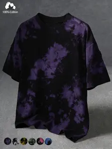 Unisex Vintage Stylish Street Style Tie-Dye Summer Short Sleeve Cotton T-Shirt, Y2K Fashion Streetwear, High Street Culture, Couple's Casual Daily Wear