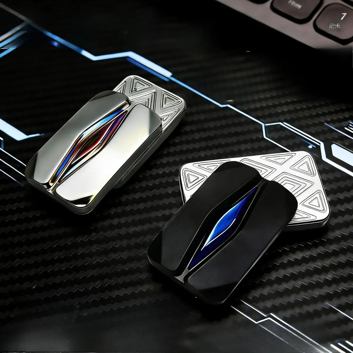 Magnetic Fidget Toy, Compact Metal Sliding Clicker with Rainbow Inlay for Adults, EDC Tools and Gadgets, Adulting Gifts, Desk, Mini Useful Gifts, Office Desk, Sensory Fidget Relief, Unique Gifts For Man