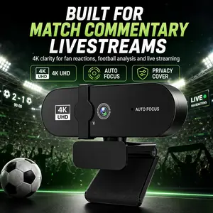 4K USB Webcam for PC and Laptop, PDAF Autofocus Camera with Microphones, Automatic Light Correction, 73° FOV and Privacy Cover for Streaming, Meetings and Everyday Calls