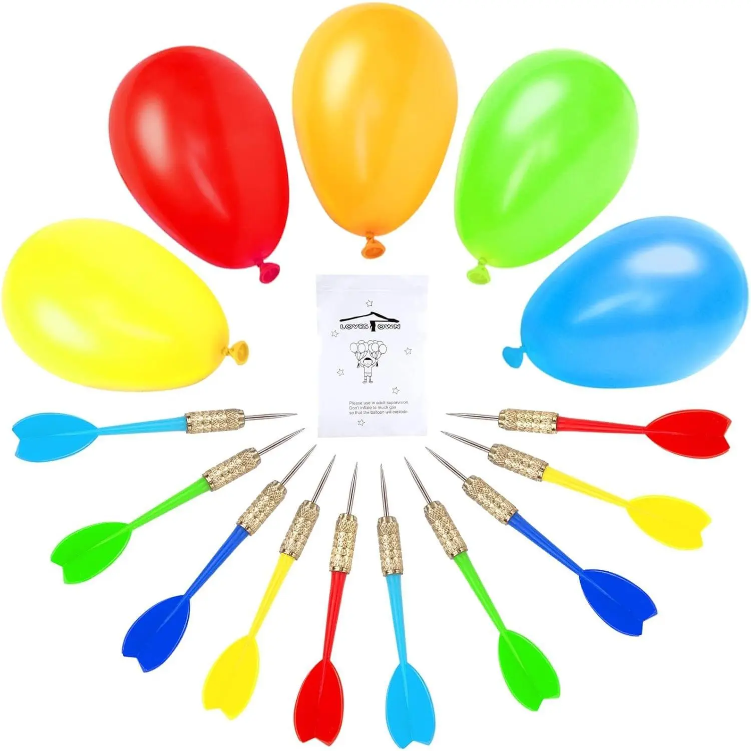 510PCS Dart Balloon Game Set, Carnival Games for Kids & Adults, Outdoor Party Game for Backyard, Birthdays & Family Reunions, Carnival Party Favors, Includes 500 Balloons & 10 Darts