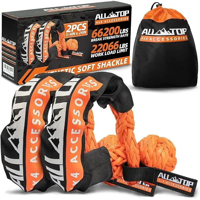 Synthetic Soft Shackles 3/4in x 24in - 66,200 Lbs - 2 PCS Synthetic Soft Shackles 3/4in x 24in - 66,200 Lbs - 2 PCS