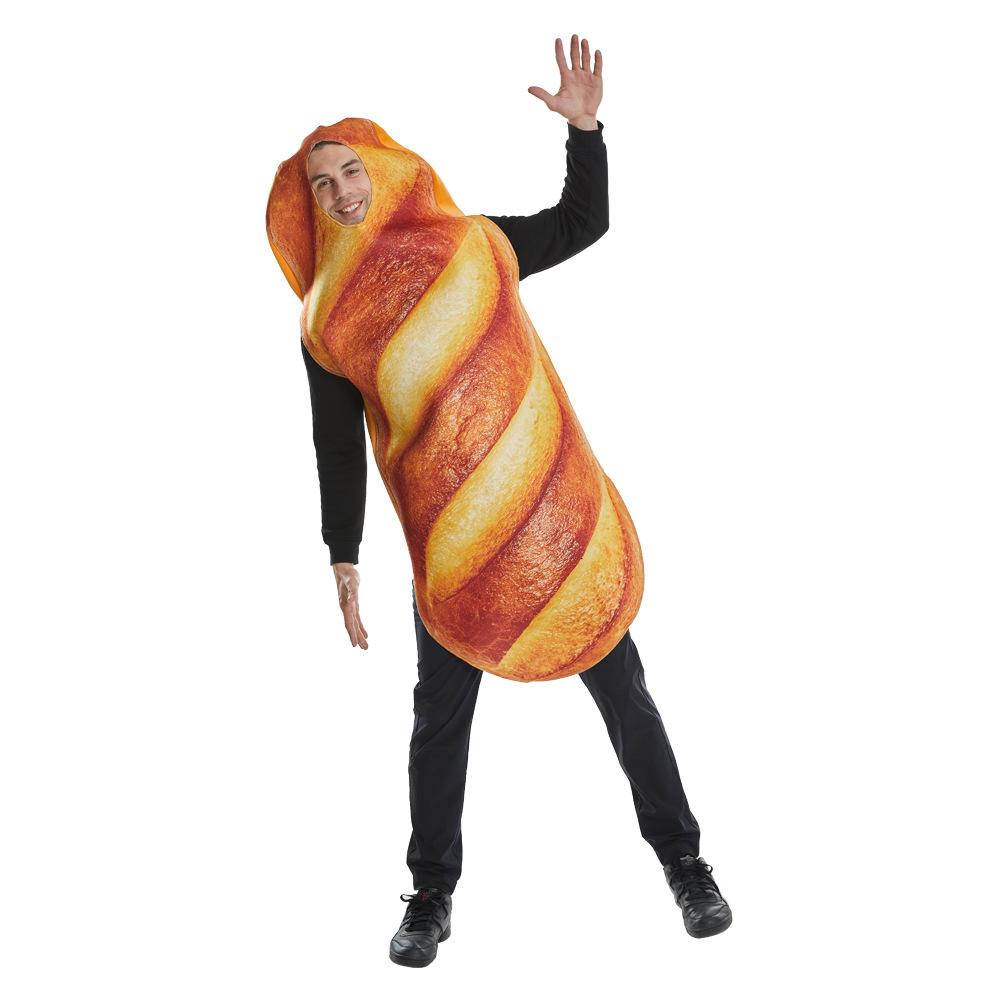 Bread Baguette Cosplay Costume Jumpsuit For Adult Thanksgiving Unisex Food Tunic Hallowee Christmas Carnival Party Fancy Dress