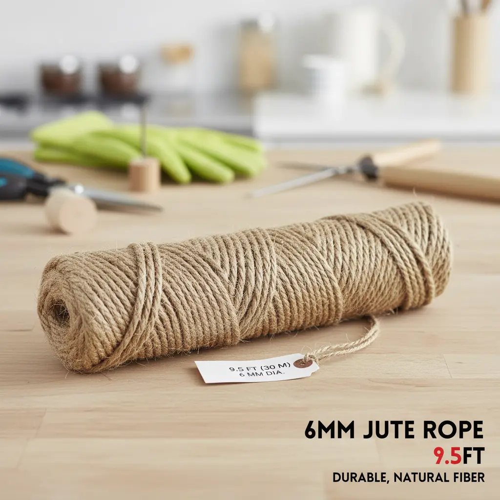 6Mm Jute Hemp Rope 98.5 ft (30 m) Natural Vintage Decorative Hemp Rope