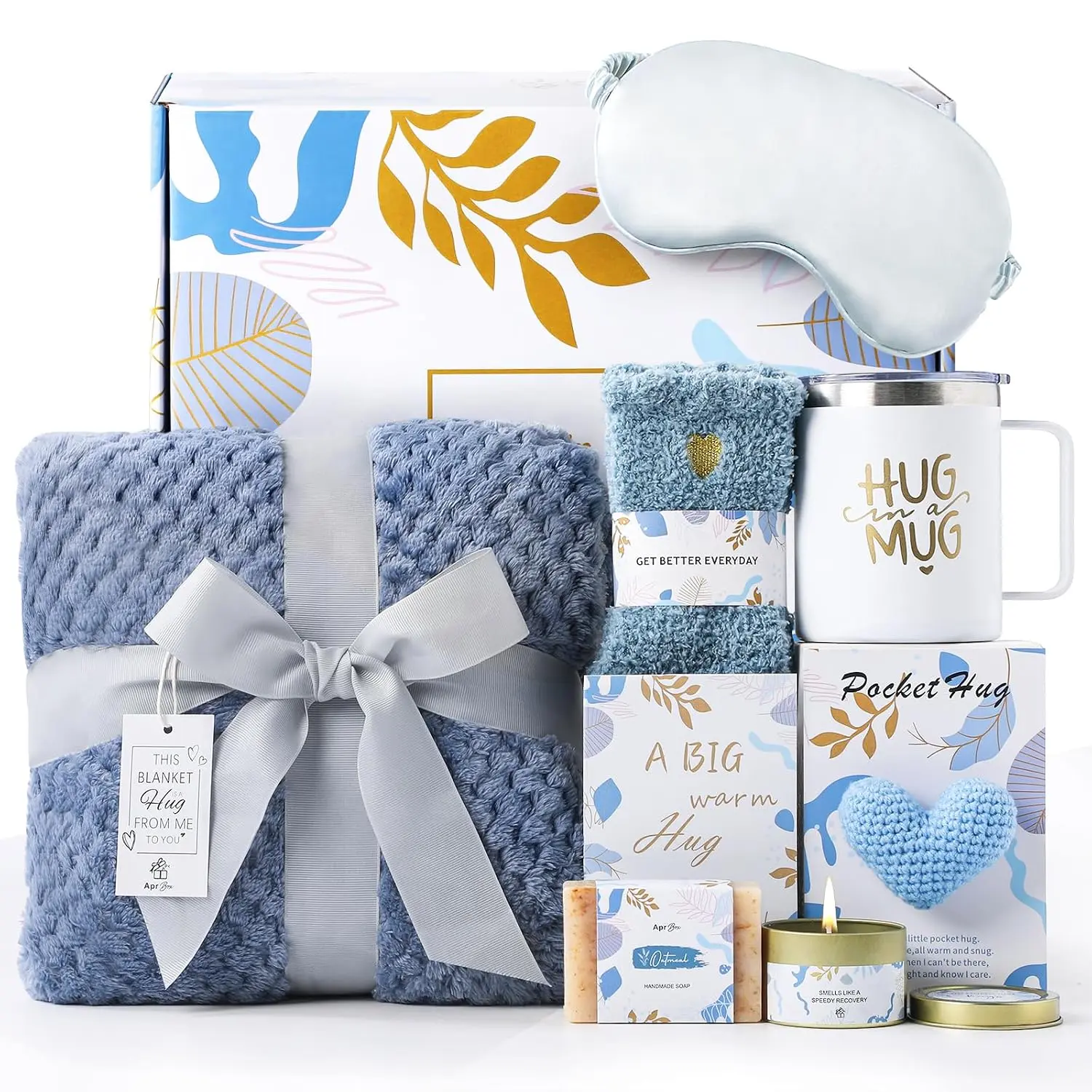 Get Well Gifts for Chemo Cancer Care Package Gift Baskets after Surgery Recovery Self Care Gifts Thinking of You Feel Set for Sick Box Easter Basket Stuffers