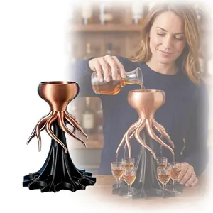 Octopus Shot Dispenser, 3D Printed Octopus 8-Shot Dispenser - Food Grade Alcohol and Cocktail Pourer, Fun Bar Accessory for Juice, Parties and Drink Tools