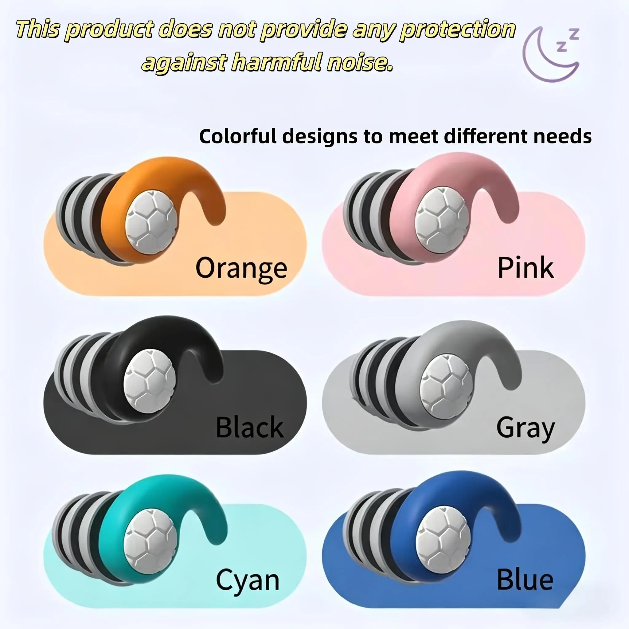 Adults' Aesthetic Multi-Color Silicone Earplugs - Waterproof, Sound-Dampening, Secure-Fit Fashion Accessory for Swimming