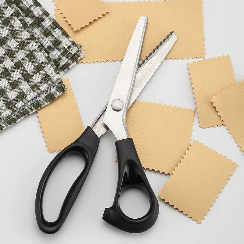 Stainless steel tailor scissors serrated wave arc scissors fabric scissors clothing scissors sewing lace scissors tooth cloth scissors
