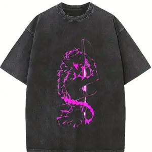 Mitsuri x Demon Slayer – Love Hashira Rage Mode Tee in Heavy Washed Cotton Oversized Fit | Anime Blade Fans Collector Drop