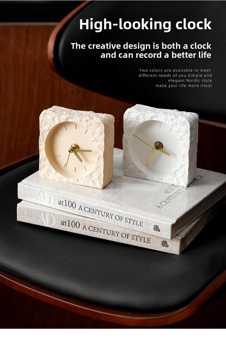 Nordic desktop ornament home decoration modern minimalist creative silent clock living room quartz clock