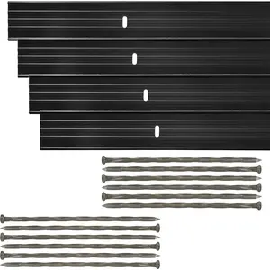 E-Z   Landscape Edging - 4 Strips, 6ft Each (24ft ), Black Painted - Professional Quality Landscaping Border, Metal Divider for Lawn, Garden, Flowerbed