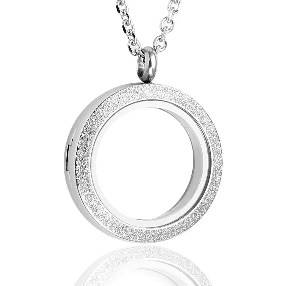 25mm/30mm Living Floating Memory Glass Locket Necklace - Stainless Steel Secure Buckle Closure