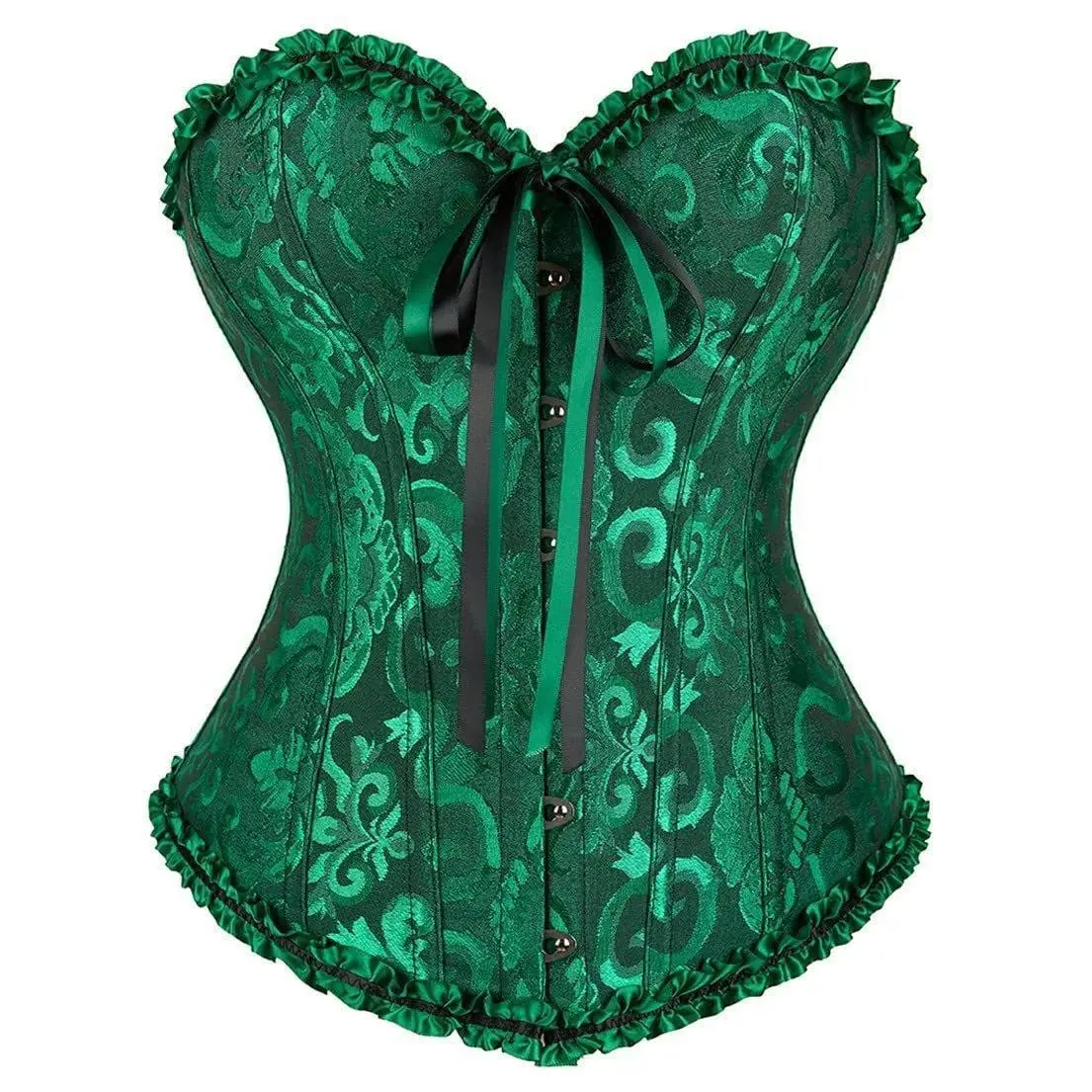 XXS-6XL Victorian Women Overbust Corsets Tops Vintage Gothic Jacquard Bustier Lace-up Boned Shapewear Corselet