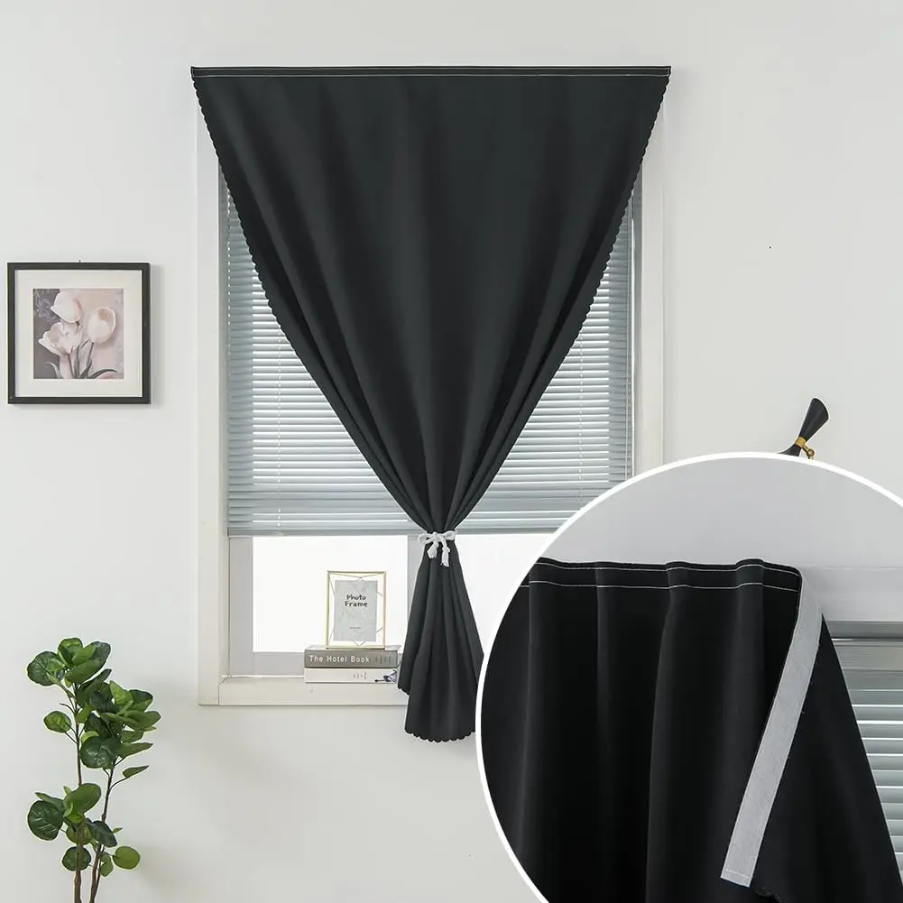 Self-Stick Out Window Curtain, No Rod Needed, Easy Hanging, Easy Install Curtain, 59x71 Inches, Ideal for Bedroom, Living Room, Kitchen, Home Office