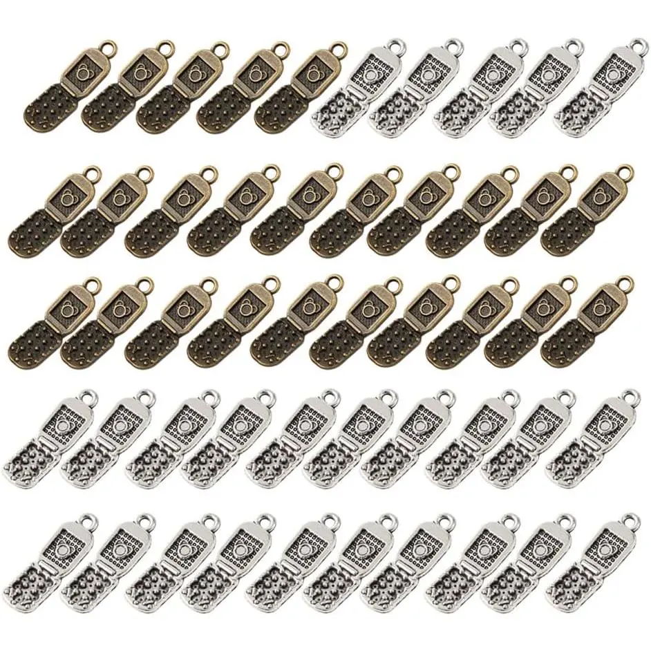 50 count Exquisite  Plated DIY  Mobile Phone Charms for  Making DIY  Necklace Earrings Accessories