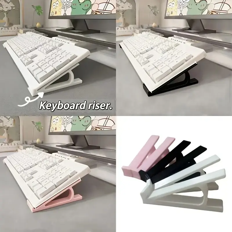 Ergonomic Keyboard Riser Stand, Non-Slip Universal Holder, Multiple Colors Available, Office & Gaming Use, 2pcs Set, Gaming Pc Accessories