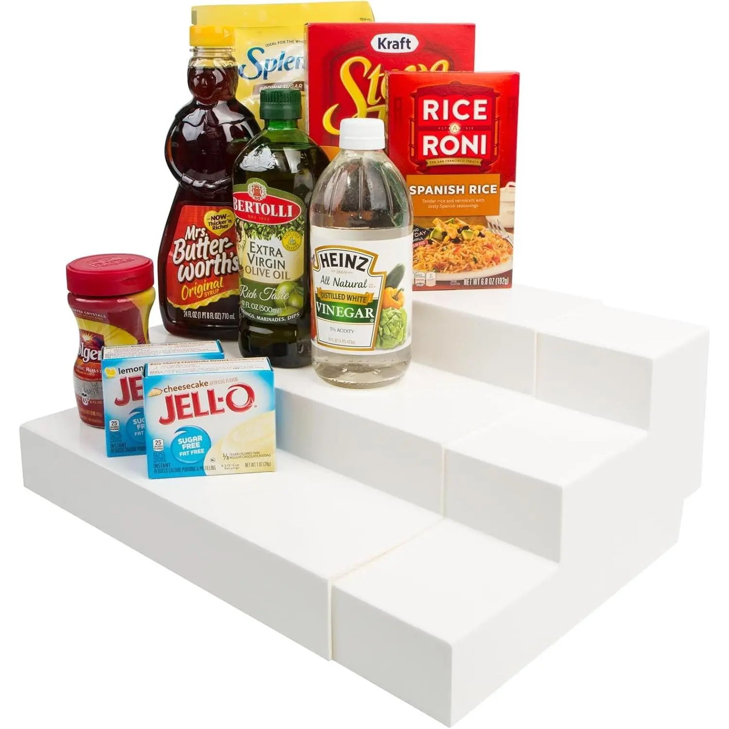 3-Tier Adjustable Plastic Kitchen Cabinet Shelf Organizer, Home Supply for Kitchen Storage