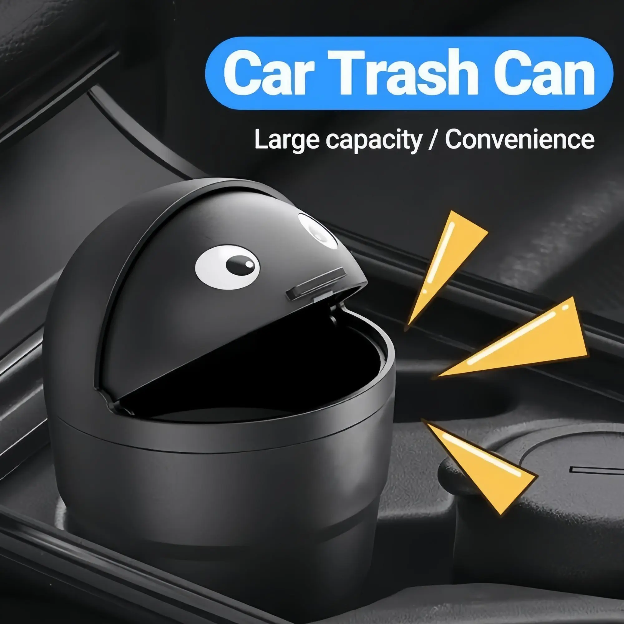 Cute Leak-Proof Car Trash Can, Universal Car Storage Box with Rotating Lid, Convenient and Stylish Automotive Organizer, Perfect for Cars