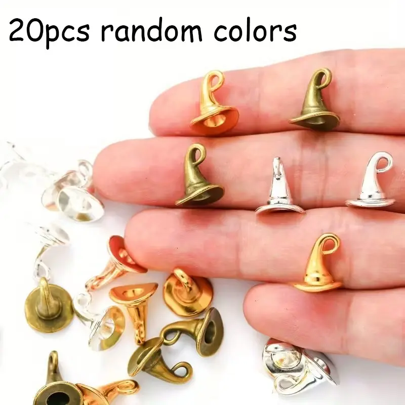 20pcs Alloy Halloween Witch Hat Charms, Perfect for Bracelets, Necklaces, DIY Crafts, Mini Desktop Decorations, Unique Accessories
