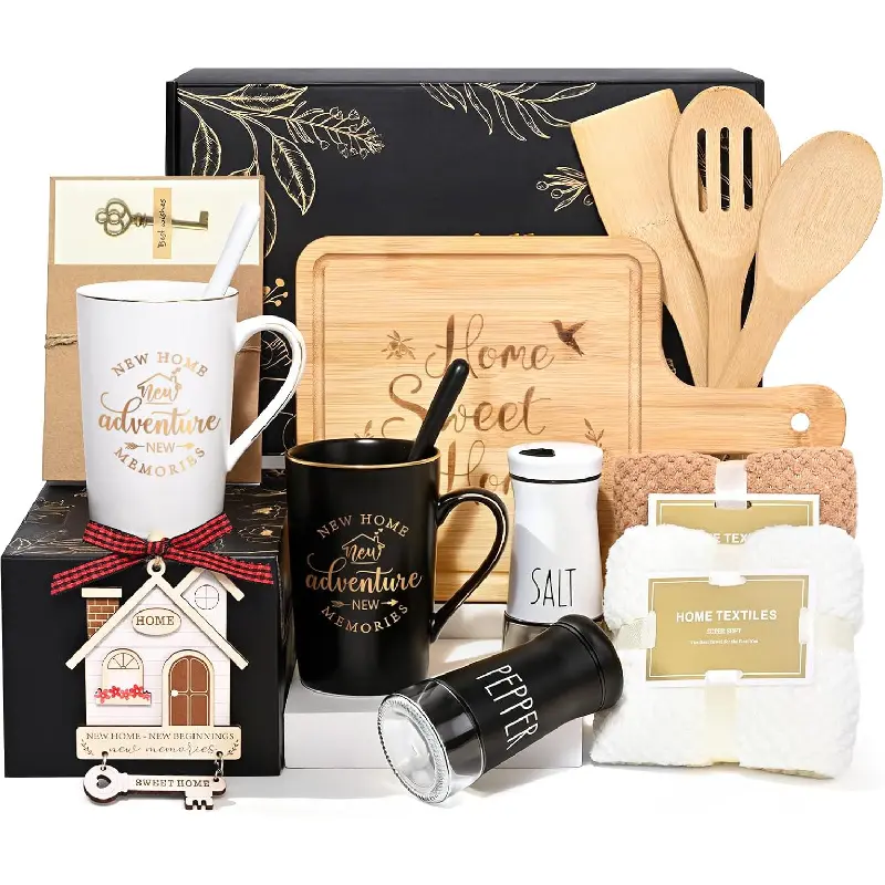 House Warming Gifts New Home, 14 Pcs New House Gift Basket, Housewarming Present for Homeowners Couples Women, Closing Gifts for Home Buyers