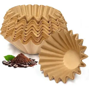 5 Cup Coffee Filter, 100 Count Unbleached Natural Small Basket Disposable Paper Coffee Filter for 4-5 Cup Coffee Maker Pour Over Pot, Suitable for Home Coffee Shop Business Commercial (Brown)