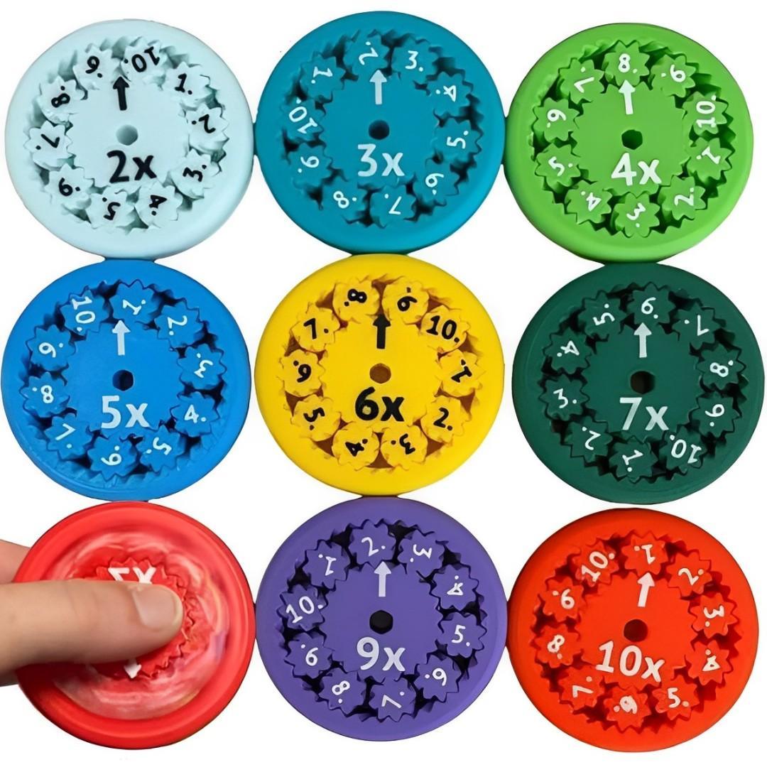 Creative Fingertip Gyroscope Math Fidget Toy, 9 Counts/set Spinner, Addition, Subtraction, Multiplication, and Division Fidget Toy for Kids, Math Learning Tools