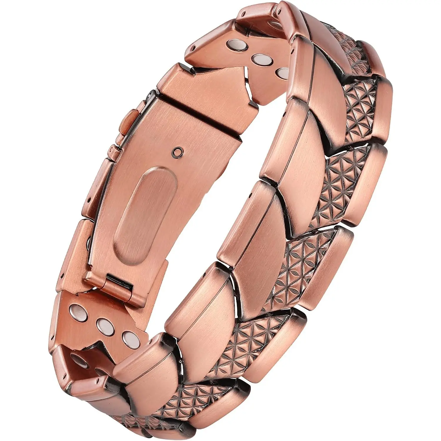 Men's 99.99% Pure Copper Magnetic Bracelet - 3800 Gauss Magnets, Fashion Costume Jewelry Bracelet, Unique Gifts for Man