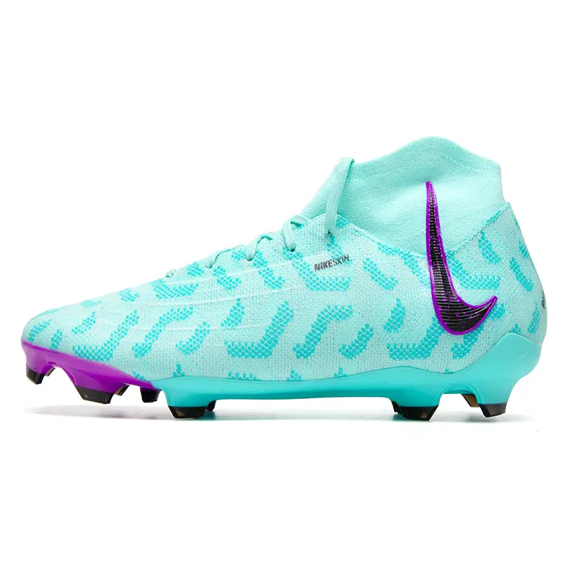 Nike Phantom Luna Soccer Cleats FG – Comfortable Round-Toe, Cushioned, Durable, Breathable, Unisex, Purple-Teal Verifiable, with credentials and supporting global authentication