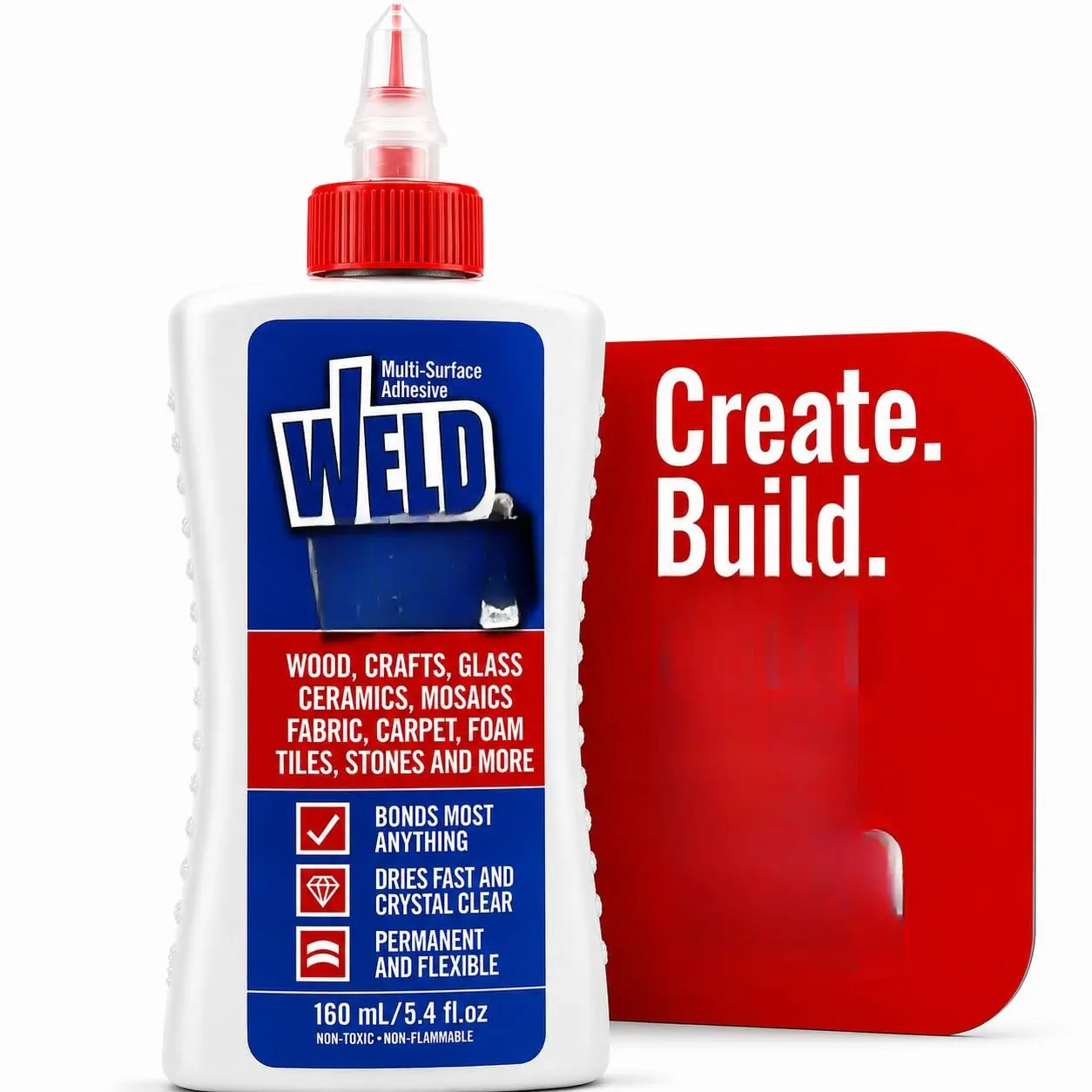 Heavy Duty Multi-Surface Glue Adhesive - Long-Lasting Drying Glue for Tile, Ceramic, Pottery, Glass - Ideal for Mosaics, Crafts - 5.4oz (160ml), 1 Pack for Craft Users