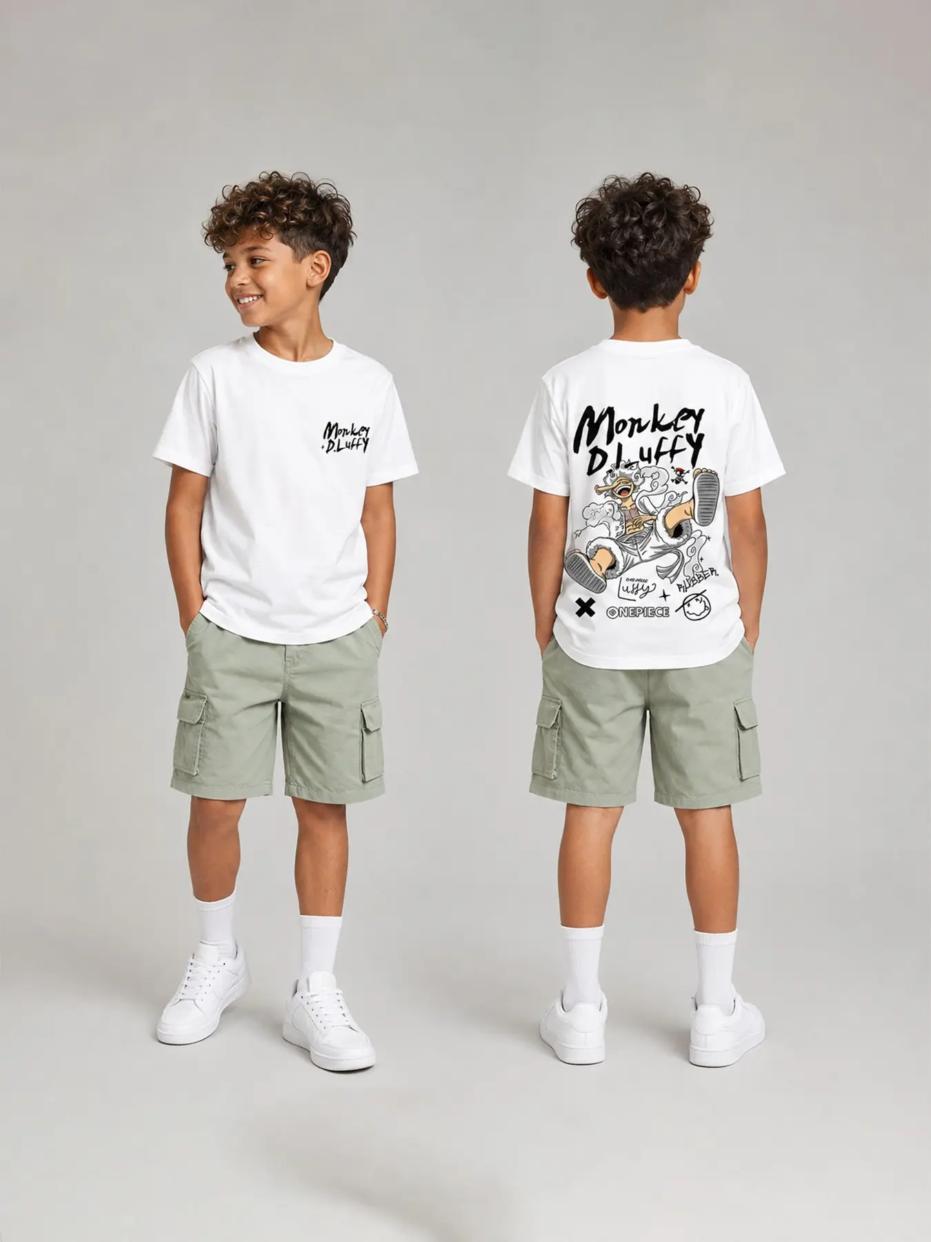 Officially Licensed One Piece Boys' Short Sleeve T-Shirt, Graphic Tee, Round Neck, Anime Print, Summer Casual Top, Perfect Gift for Kids