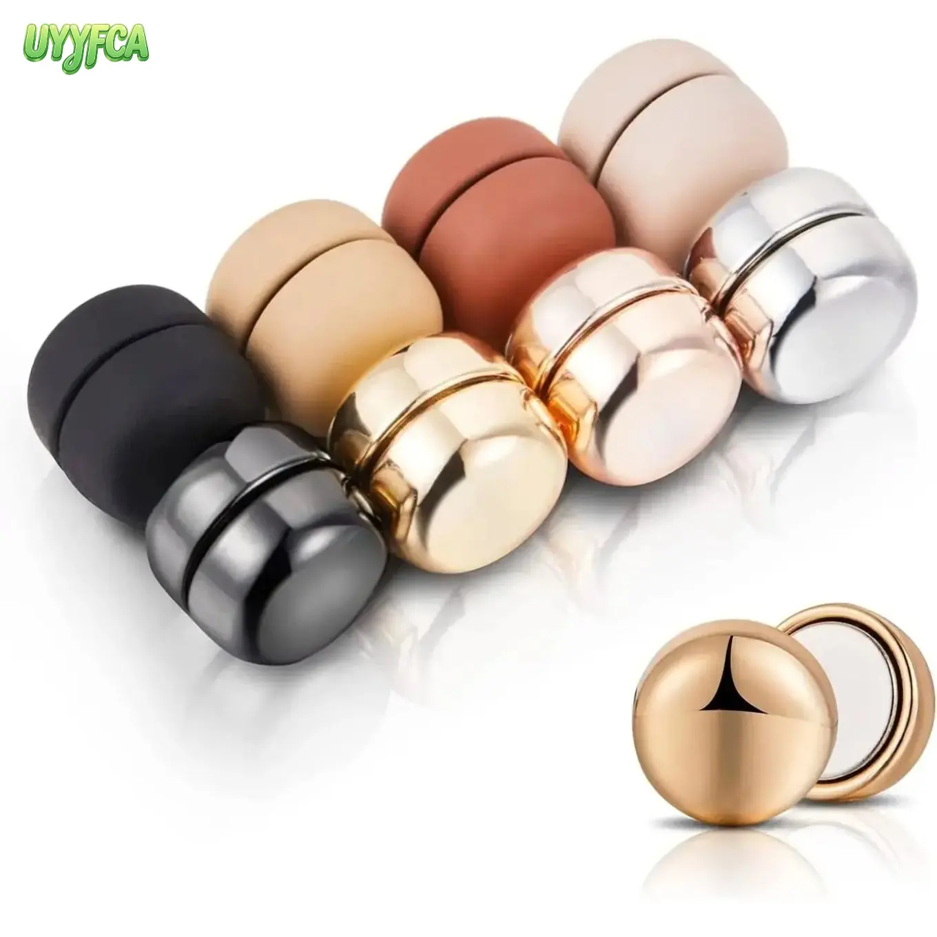Islamic Magnetic Hijab Pins, 8 Pairs Shiny & Matte Super Strong Hold Buttons for Women, Smooth Round No-Snag Design for Scarf Styling and Securing tiktokshopbacktoschool, Daily Wear,back to school,back to school haul