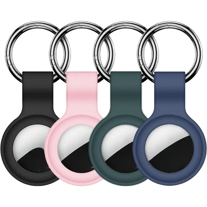 4pcs/set Anti-scratch Airtags Key Chain, Anti-lost Airtags Case with Keychain, Multicolor Airtag Accessories for GPS Item Finder Tracker