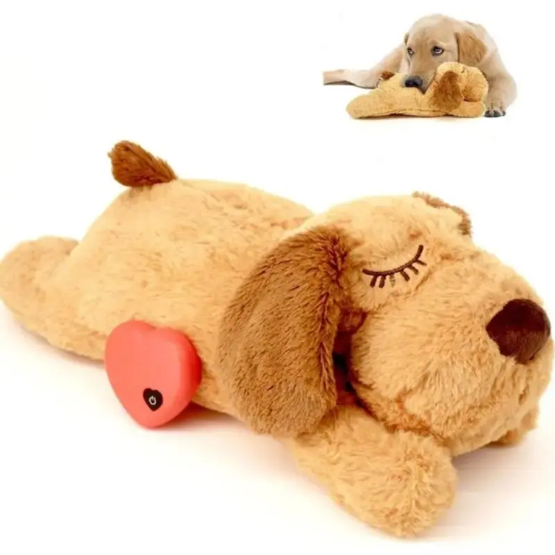 Puppy Pet Supplies Heartbeat Plush Toy, Anxiety Relief Calming Companion Dog Toy, Heartbeat Entertainment Puppy Toy, Comfortable and Fun