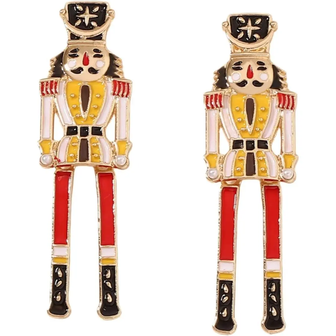 Christmas Earrings for Women, Nutcracker Stud Earrings Creative Beaded Santa Claus Earrings Cute Nutcracker  Holiday Earring
