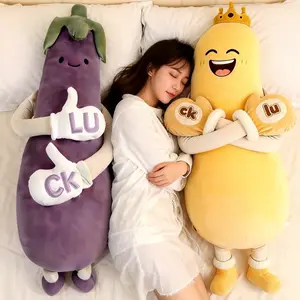 Eggplant king sleeping throw pillow doll slapping artifact special soothing doll for girls sleeping throw pillow cotton fluffy