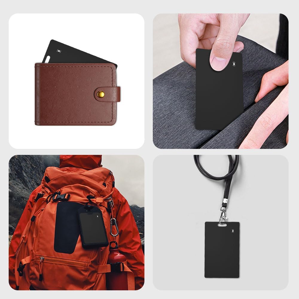 Google Certified Wallet Tracker for Android, Rechargeable BT-compatible Smart Locator, Compatible with Find HUB, for Passport Bag Wallet Luggage