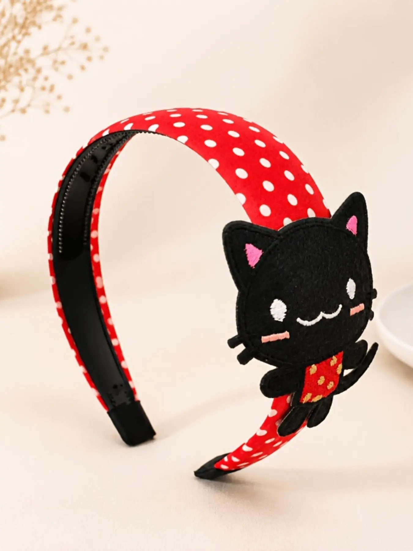 Cute Cat Hairband, Polka Dot Cartoon Cat Sticker Headband, Sweet Non-Slip Hair Tie, Daily Wear/party/cosplay Accessory, No Slip Headbands