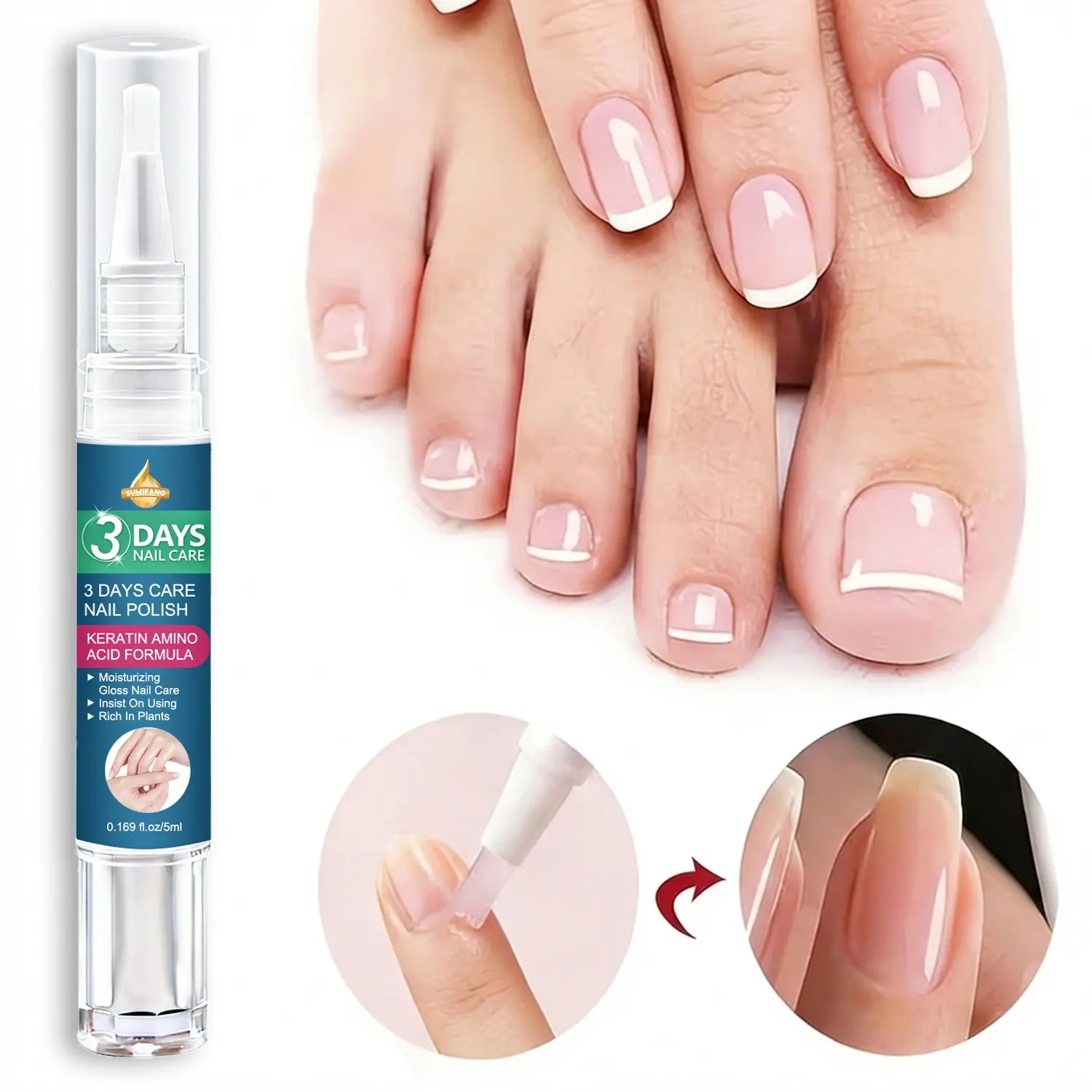 Nail Care Fluid for Hands and Feet, Nail Moisturizer: Nourishes nails, enhances natural luster, offers easy absorption, ideal for daily nail maintenance, leaving nails fresh and glossy