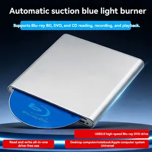 Button-Activated Blu-Ray Burner, External Bd-Rw Drive, Supports 3D Playback, DVD Reading/writing, High-Speed Portable Bd-Rw