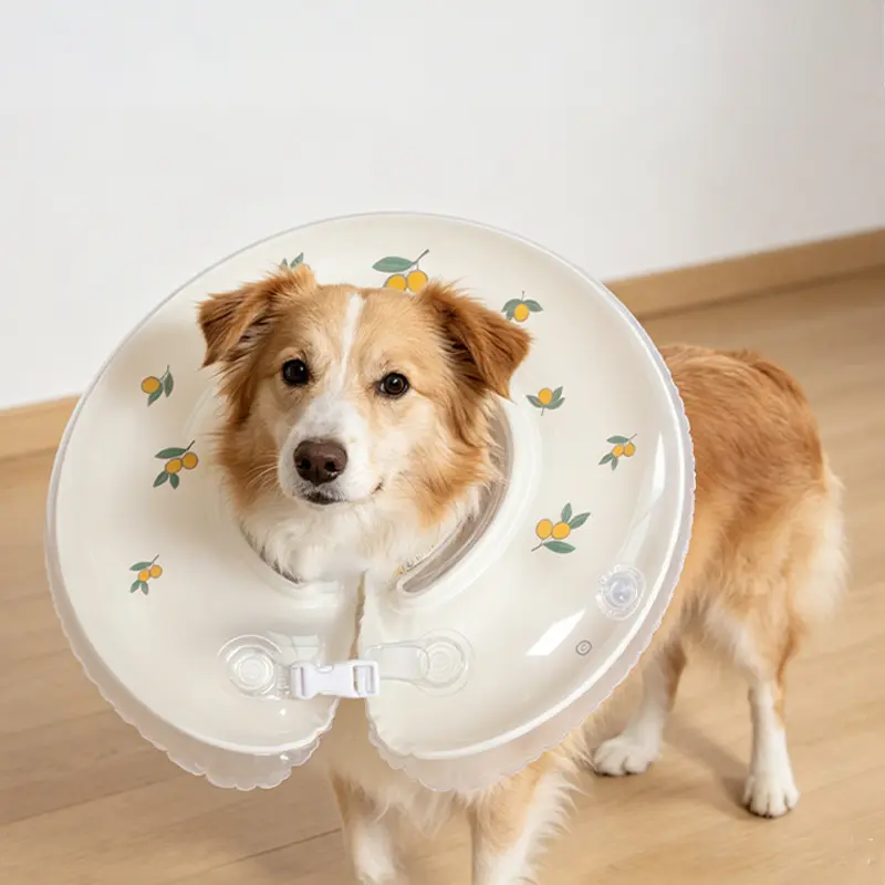 Inflatable Dog E-Collar, Soft PVC Material, Suitable for Small, Medium, Large Dogs and Cats, Post-Surgery Recovery, Prevents Licking, Bite-Proof Design
