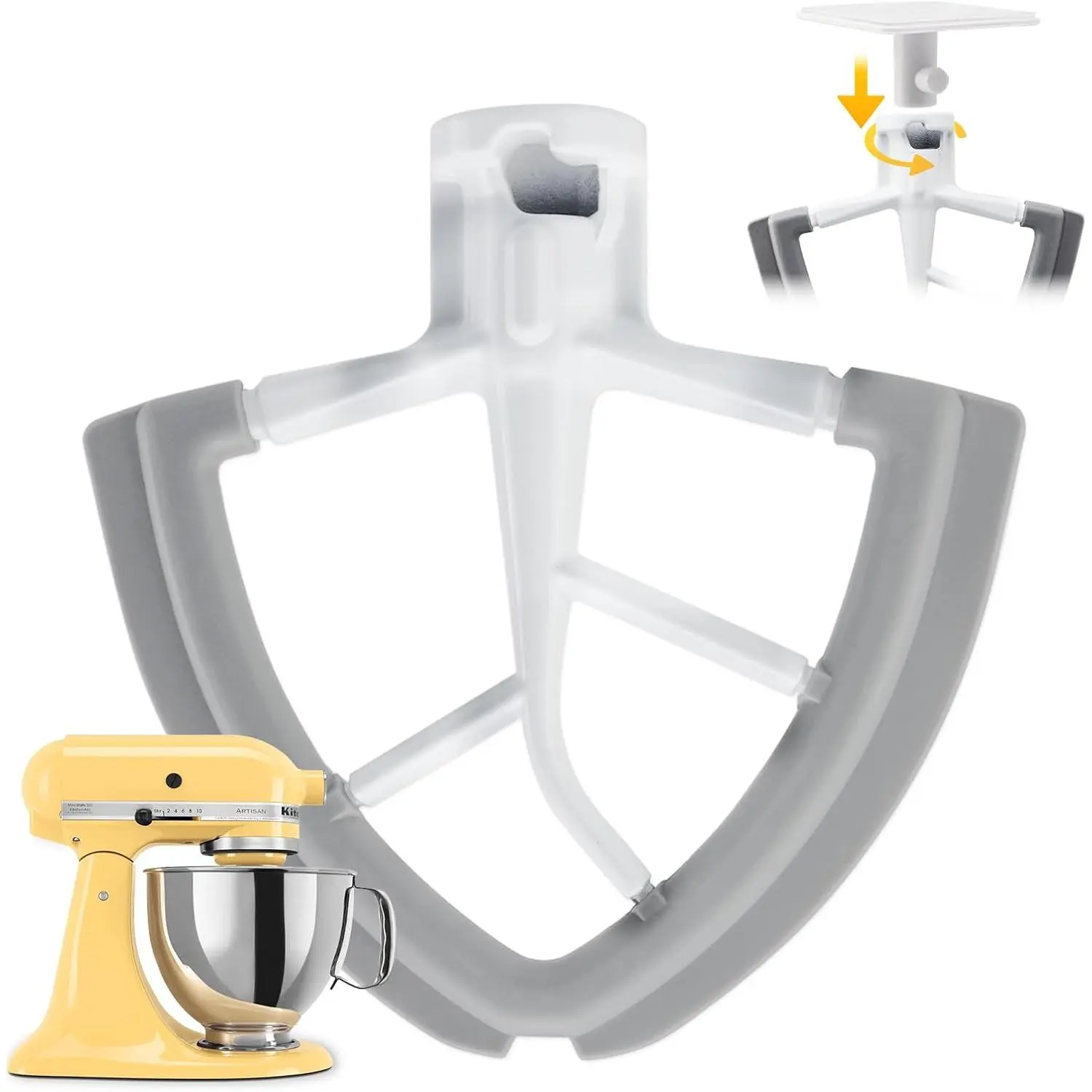 Flex  Beater For  Mixer, 4.5/5 Qt Tilt- Stand Mixer Kitchen Aid Paddle With Scraper, Flexible  Edges Paddle Attachment For  Mixer Accessories And Attachment