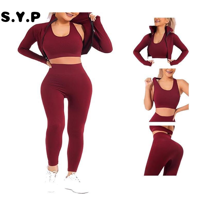 3-Piece Seamless Workout Set|     Gym/Yoga/Running|     Women’s Fitness/Sports/School Sportswear