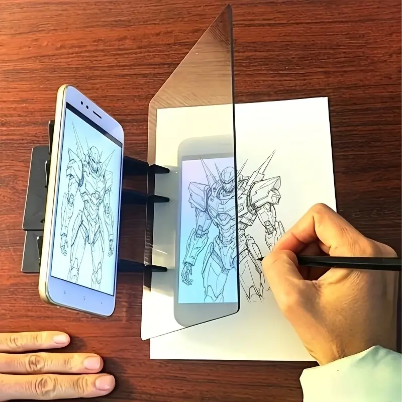 1-piece canvas board and drawing panel, optical projection graffiti board, adjustable mirror tracing board, mobile phone/tablet drawing and copying tool, anime hand-drawing and calligraphy practice, Art supply, Christmas gift, manual assembly required