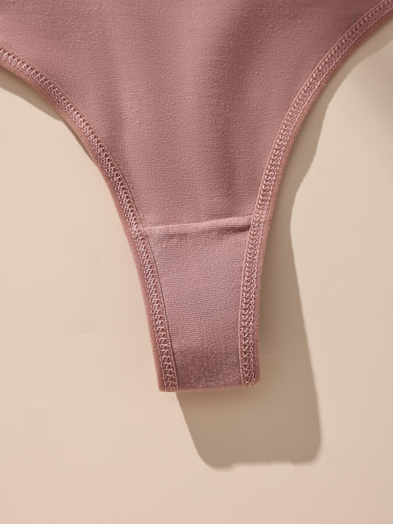 5/7 Pack Hotcom Women's Low Waist Thong Panties Cotton Spandex Love Heart Waistband Comfortable Breathable Invisible Underwear FallFreshness Outdoorfun SpringStatements