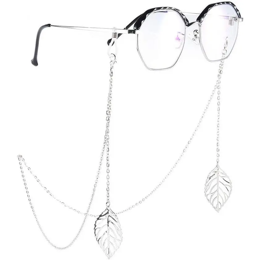 Boho Women Eyeglass Chains Eyeglass Accessories Leaf Pendant Eyewear Retainer Strap Holder
