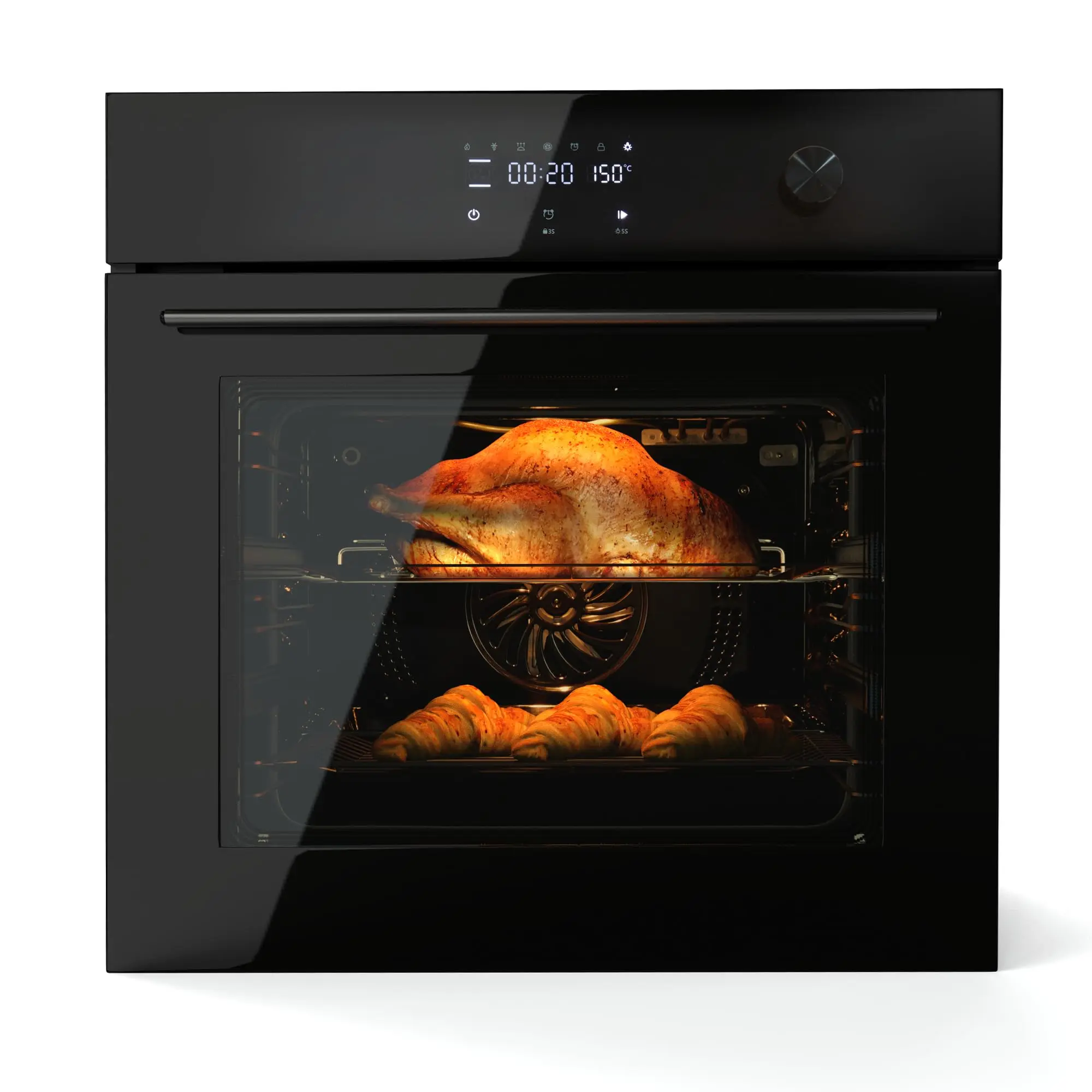 GARVEE 24-in Built-in Electric Wall Oven with Steam, Air Fryer & 3000W Convection, 2.5 Cu Ft Compact Oven with Touch Controls, Stainless Steel, Multi-Cooking for Compact Homes & Kitchen Remodel (Built-in Look)