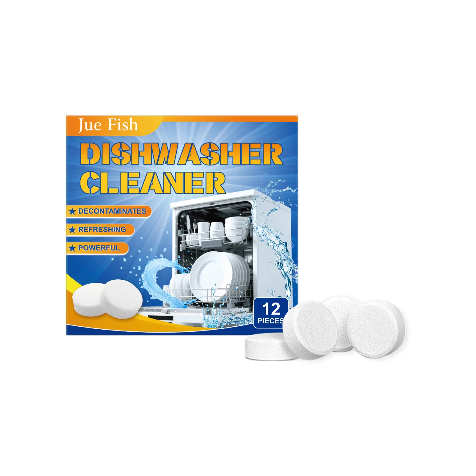 Citric Acid Effervescent Dishwasher Cleaner Tablets for Household Home Users - 3-Year Descaling, Stubborn Grease Stain Removal & Daily Dishwasher Care