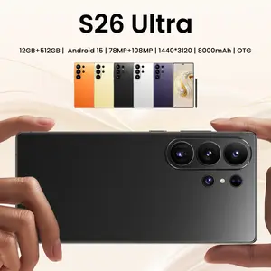 2026 New S26 Ultra 5G Android 15 Phone, 12GB+512GB, 6.99" HD Screen, 78MP+108MP Cam, 8000mAh, Stylus & Case, Perfect Holiday/Birthday Gift